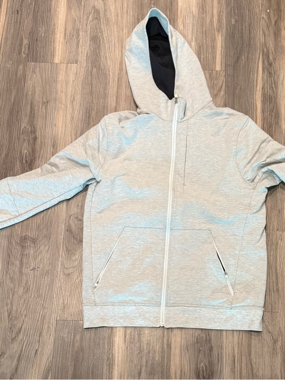 Lululemon Light Gray Zip-Up Hoodie with Hood